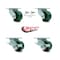 Service Caster 3.25 Inch Poly on Steel Caster Set with Roller Bearing 2 Swivel Lock 2 Brake SCC SCC-30CS3420-PUR-GB-BSL-2-SLB-2 - alternate 4